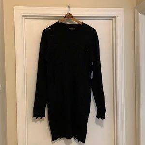Forever 21 2X “Tattered” Sweater Dress Black